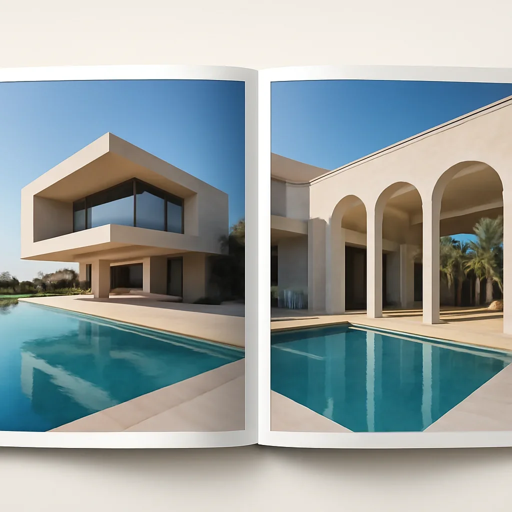 Work of Art open-book spread with architecture photography