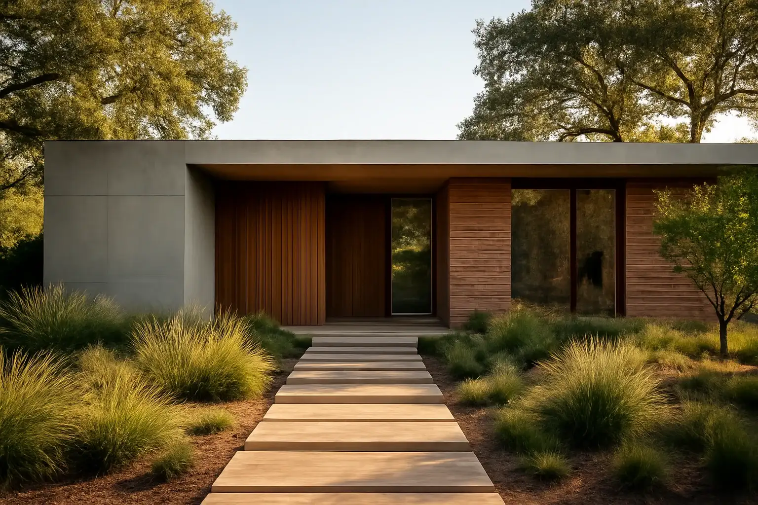 Case Studies inspiration image showing refined architecture, material detail, and landscape connection