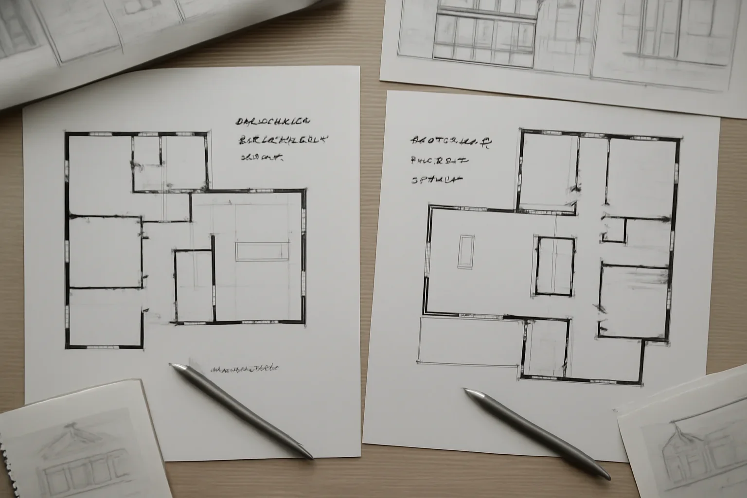 Renovation vs New Build comparison visual with plans and notes