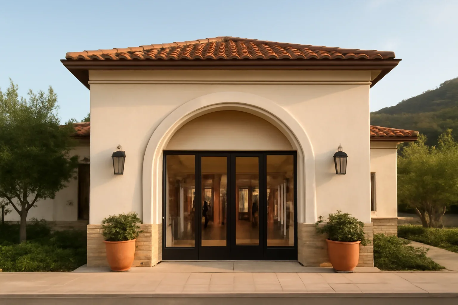 Boutique Commercial architectural scene in regional setting