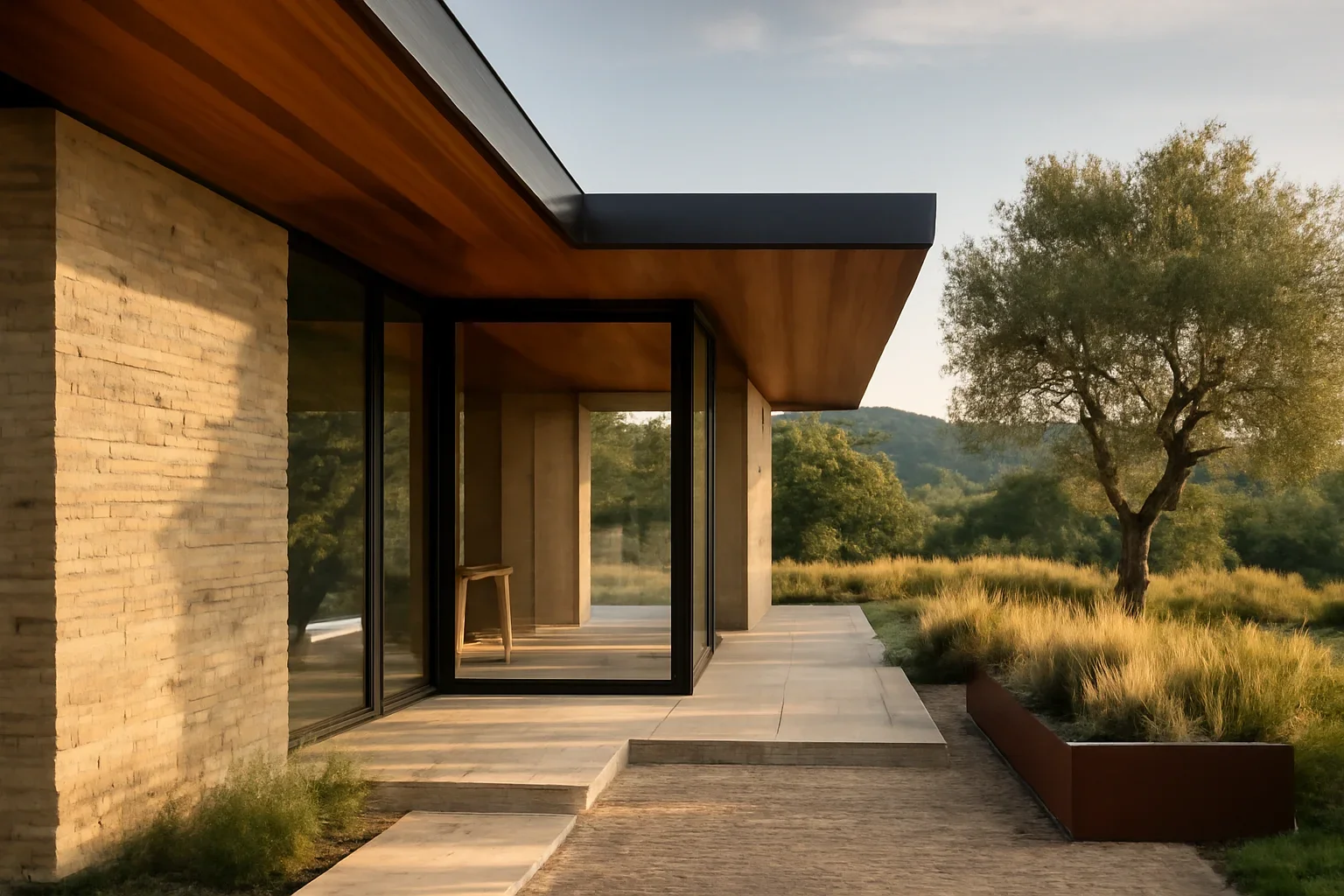 Leadership inspiration image showing refined architecture, material detail, and landscape connection
