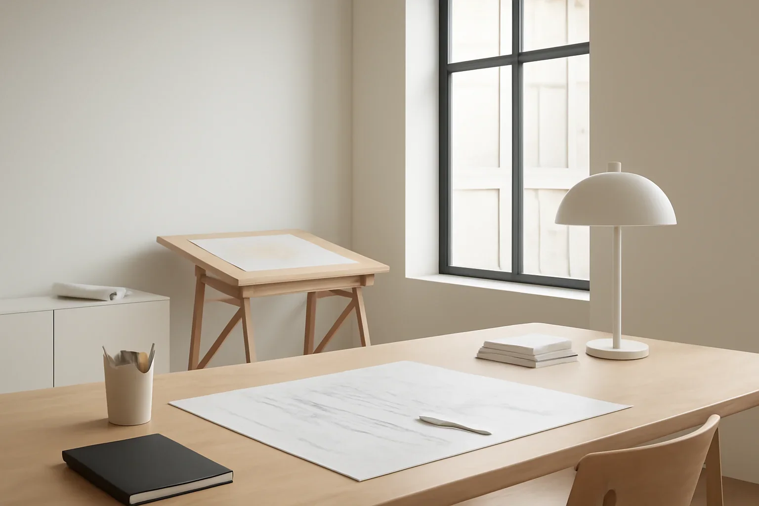 Privacy Policy page image with calm architectural office detail