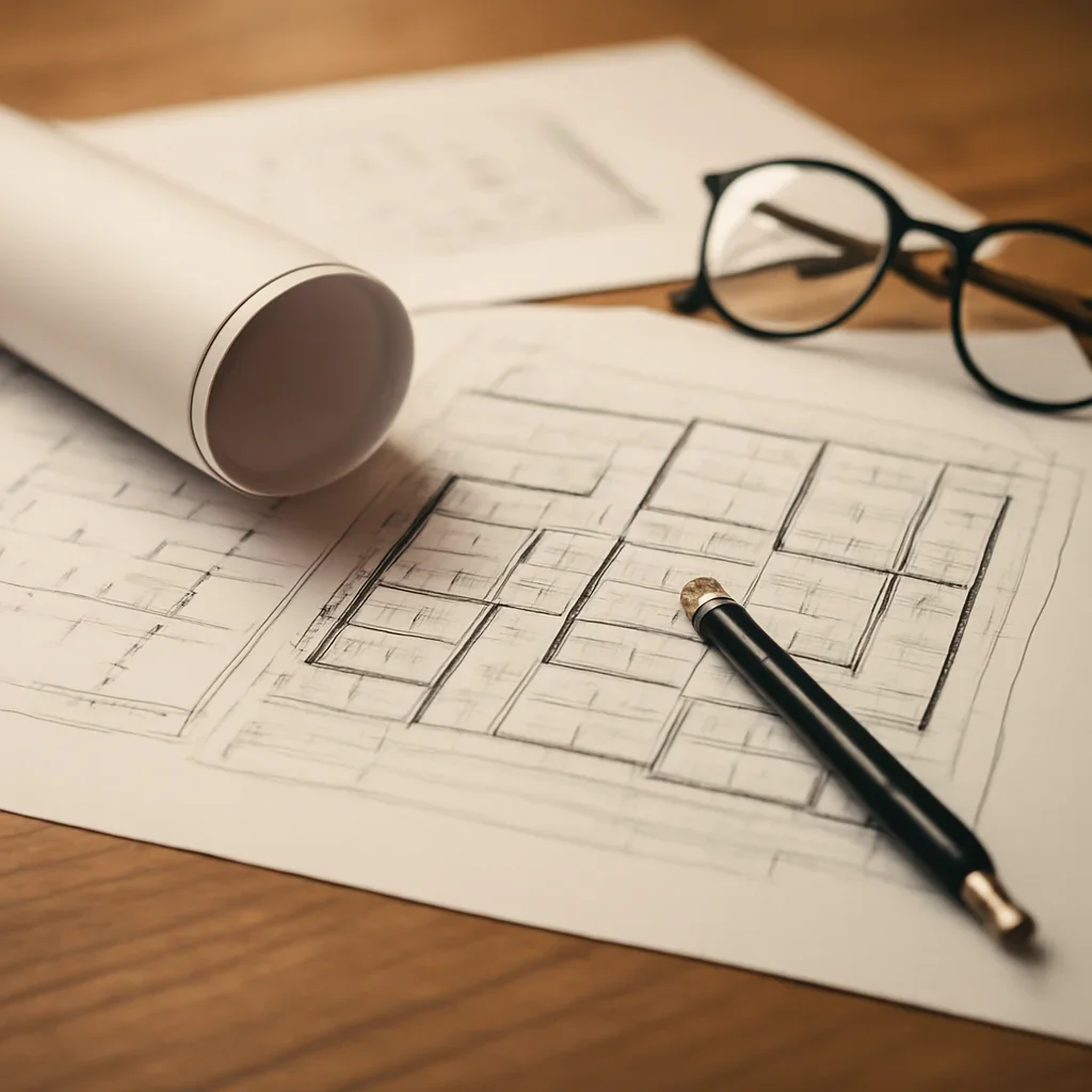 Press contact image with architectural documents