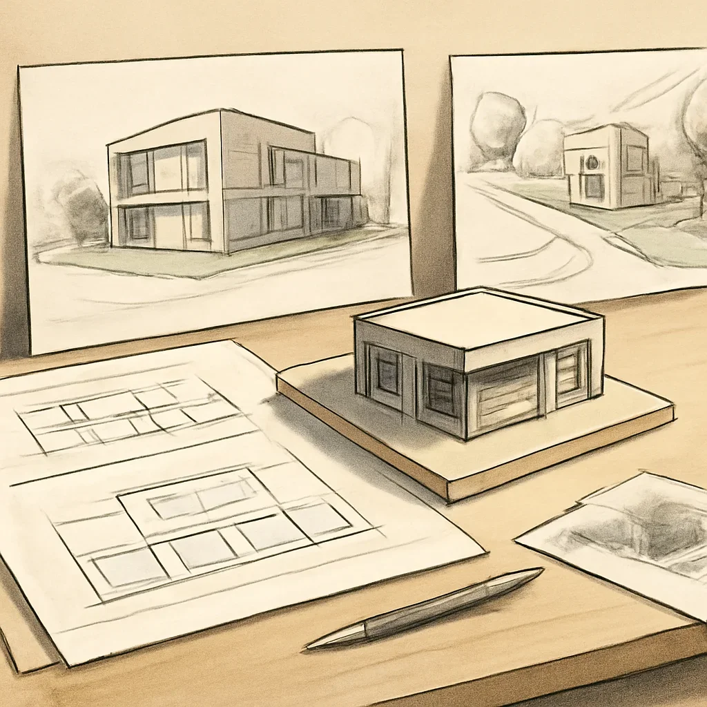 Custom Commercial planning and site response illustration