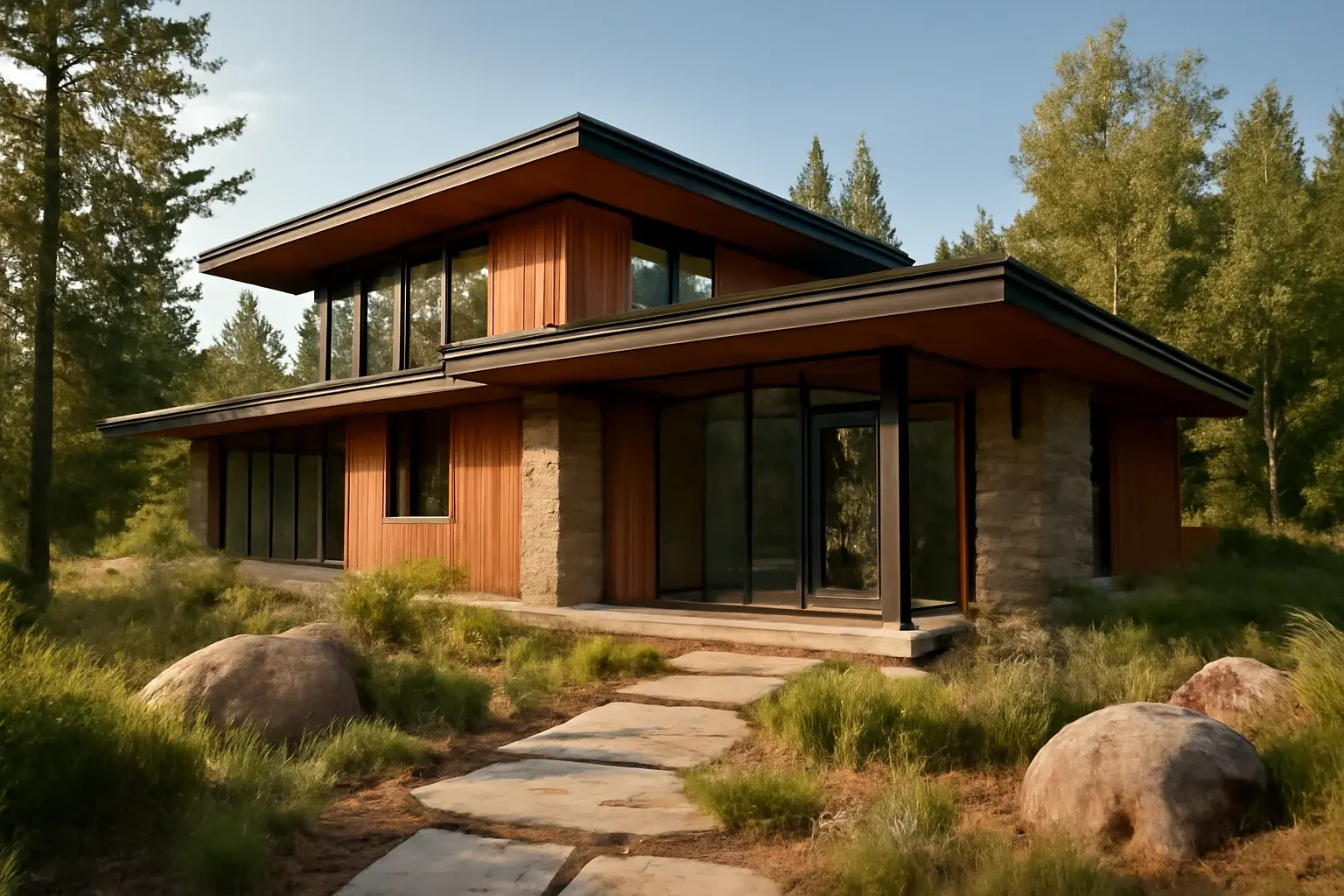 Custom Homes design-build residence with strong site connection
