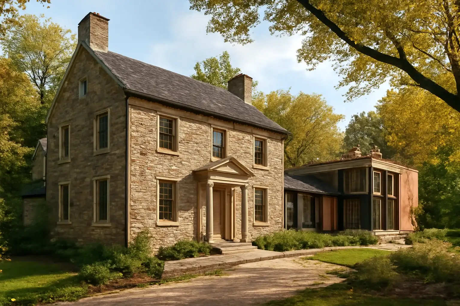 Historic Restorations design-build residence with strong site connection