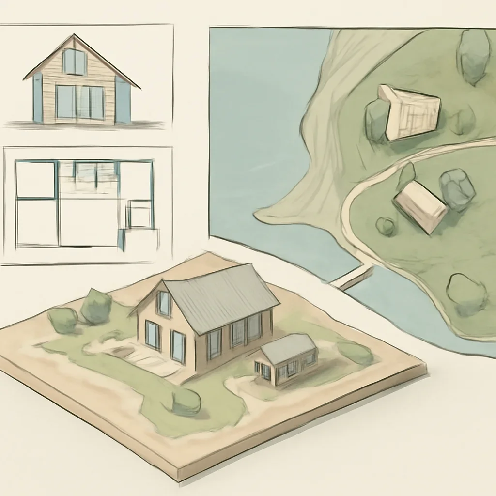 Lake Houses planning and site response illustration
