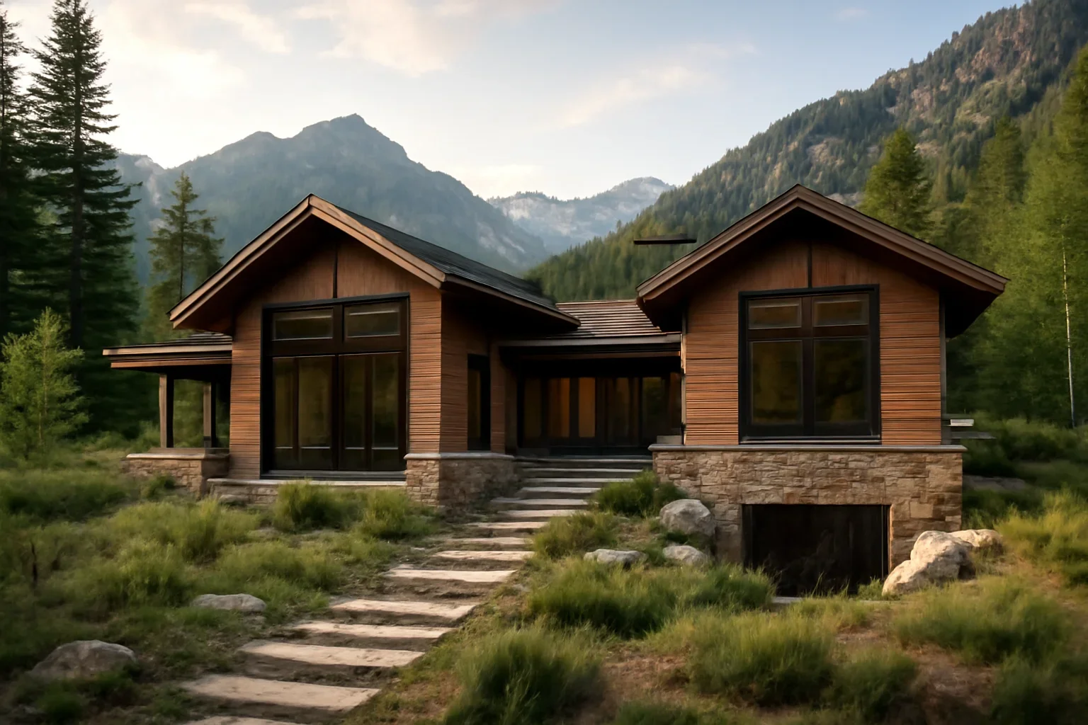 Mountain Homes design-build residence with strong site connection