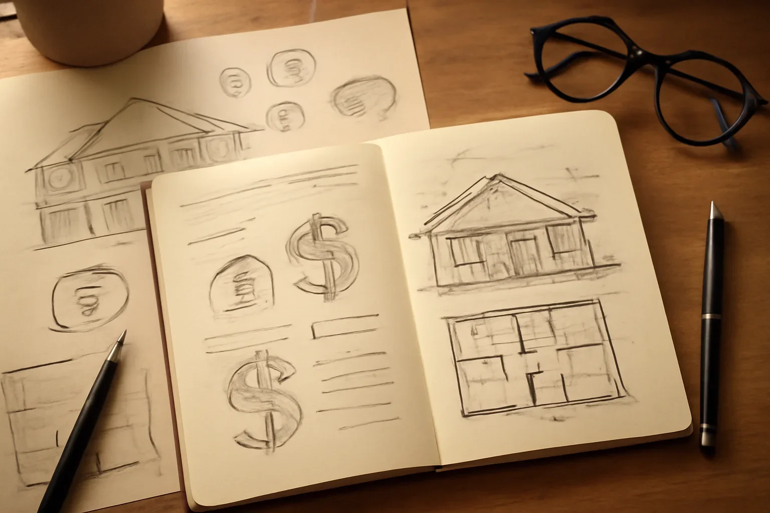 Budget Guide planning image with drawings and notes