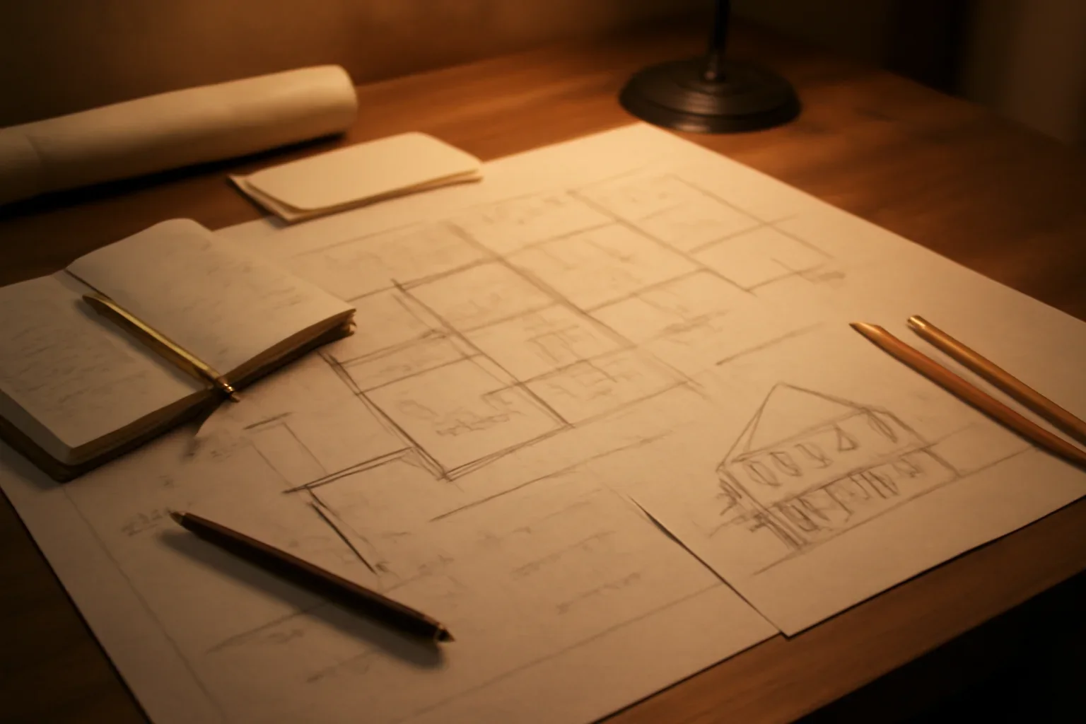 Start Your Project planning image with drawings and notes
